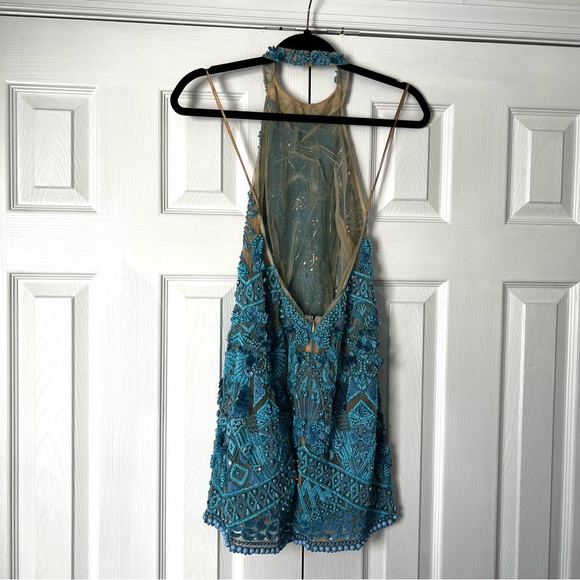 Cult Gaia Evangeline Beaded Jeweled Mini Dress in blue Size 00 $2998 - Picture 8 of 15